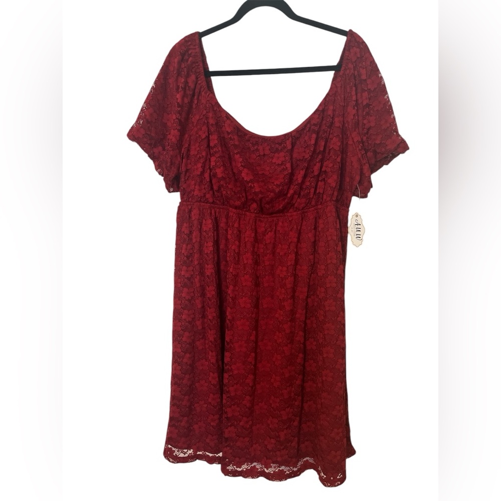 Charming Maroon Lace Dress